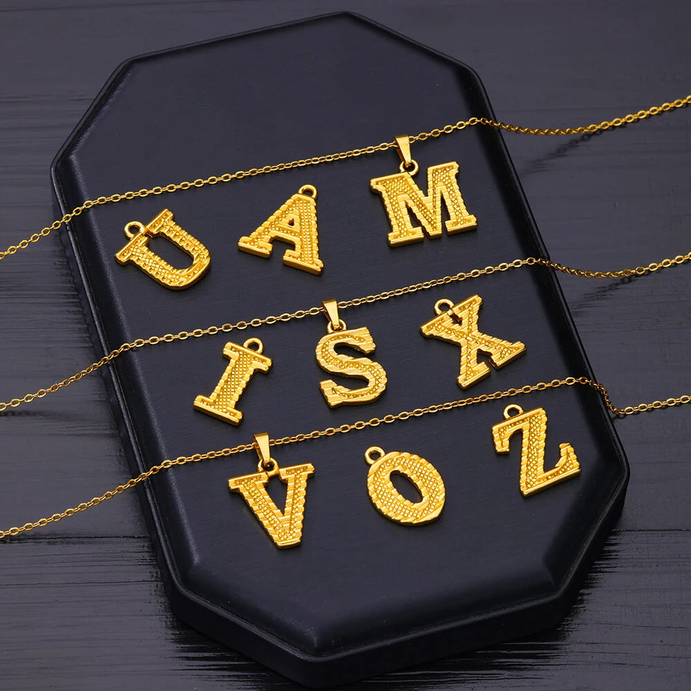 Gold Color Letter Necklace