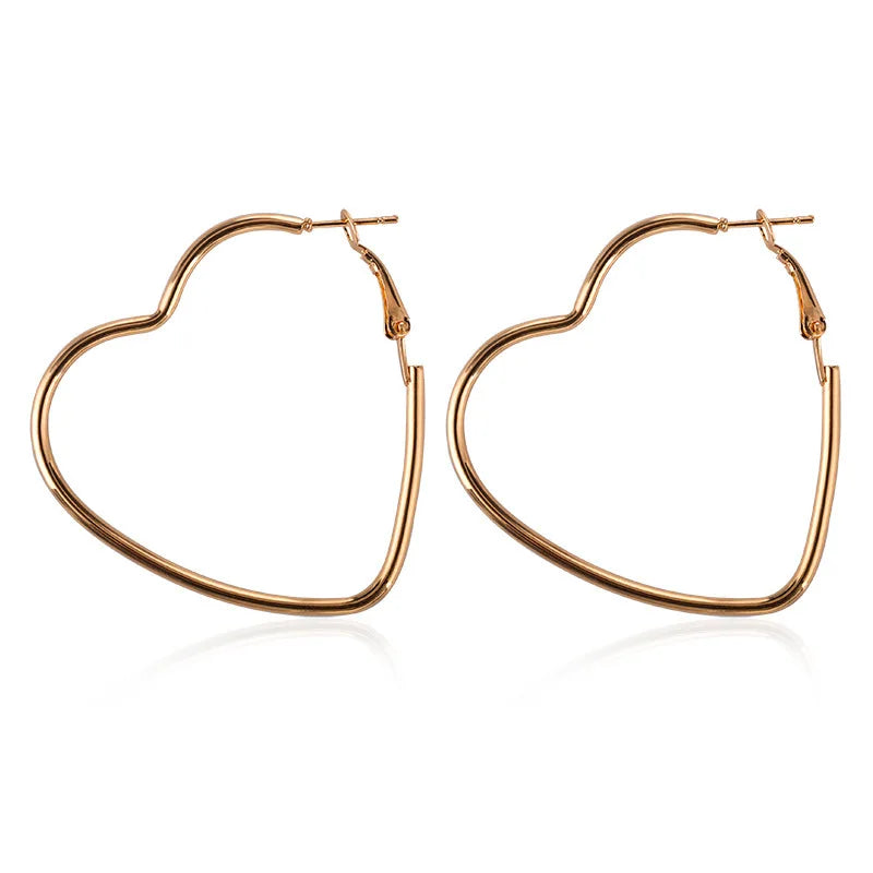 Simple Big Heart Earrings