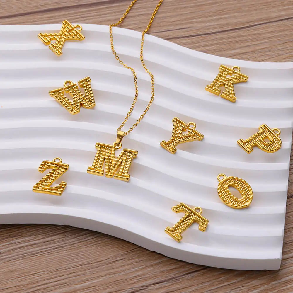 Gold Color Letter Necklace