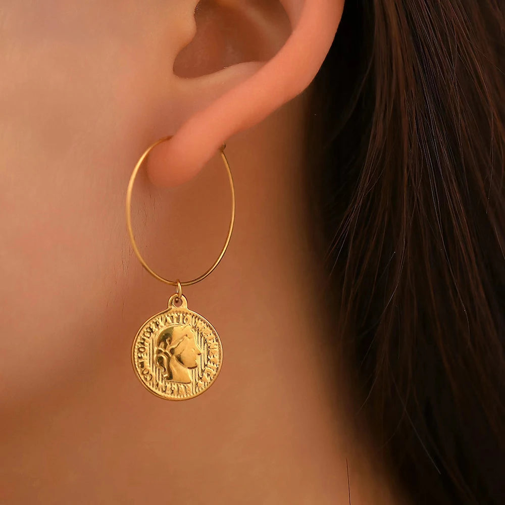 Elegance Coins Queen's Earrings