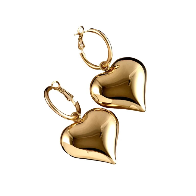 Chic Heart Huggie Hoop Earrings