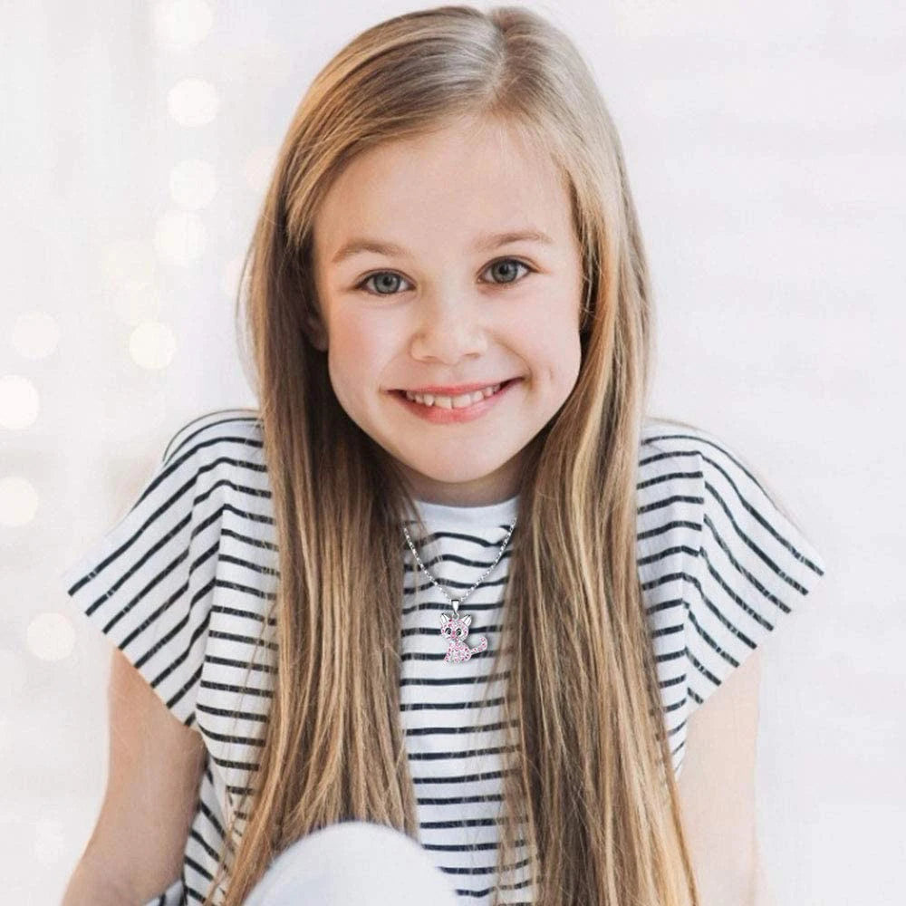 Colorful Cat Pendant Necklace