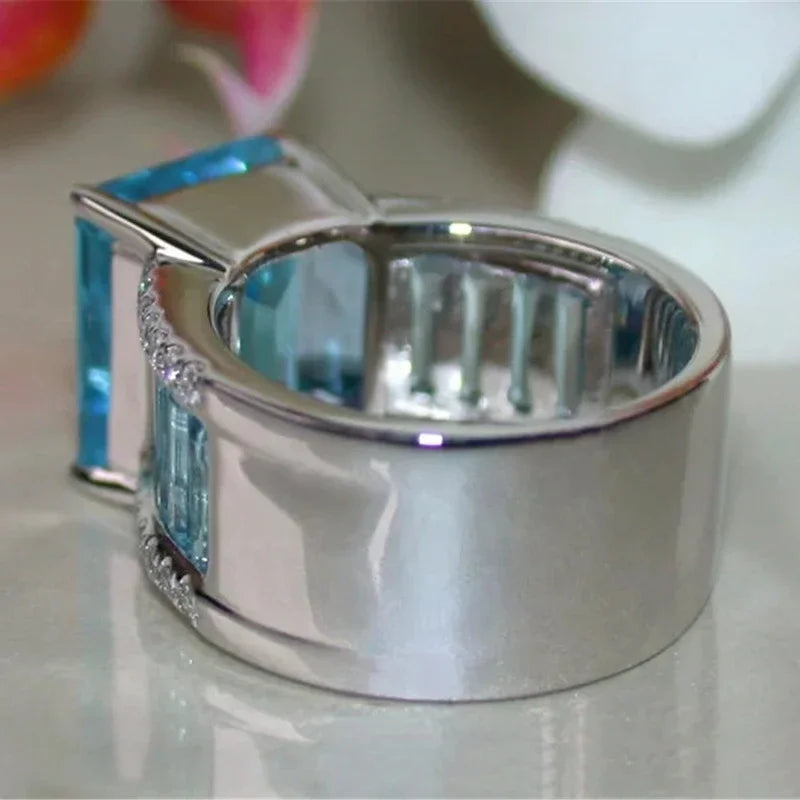 Blue Zircon Opening Ring