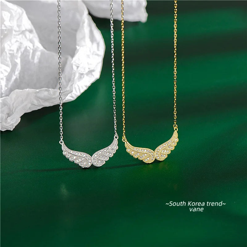 Zirconia Angel Wings Necklace