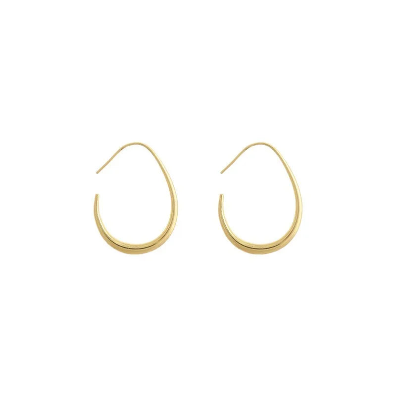 Needle Oval Hoop Earring