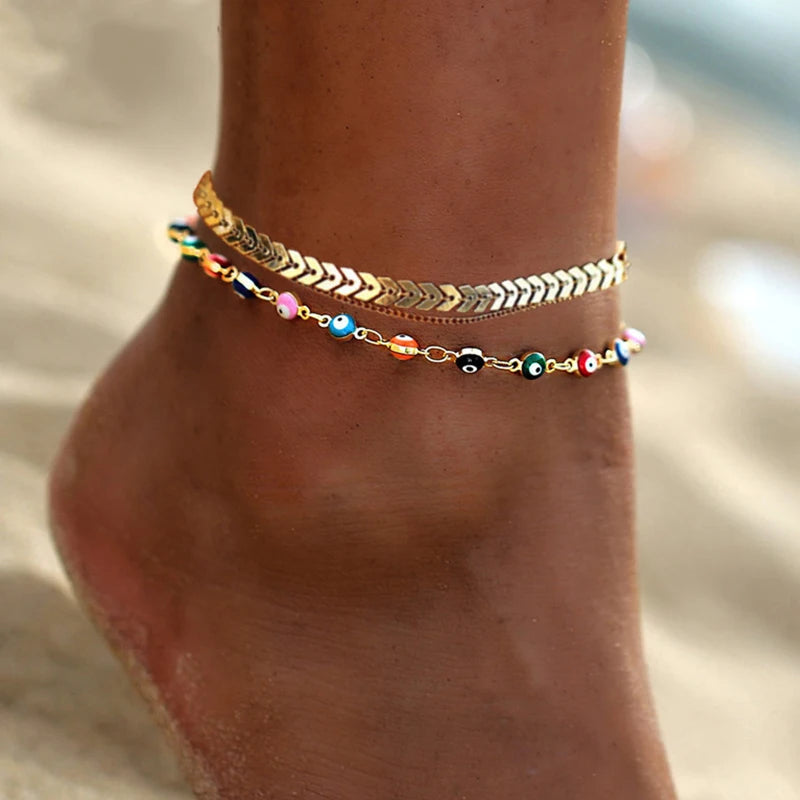 Colorful Turkish Eyes Anklets