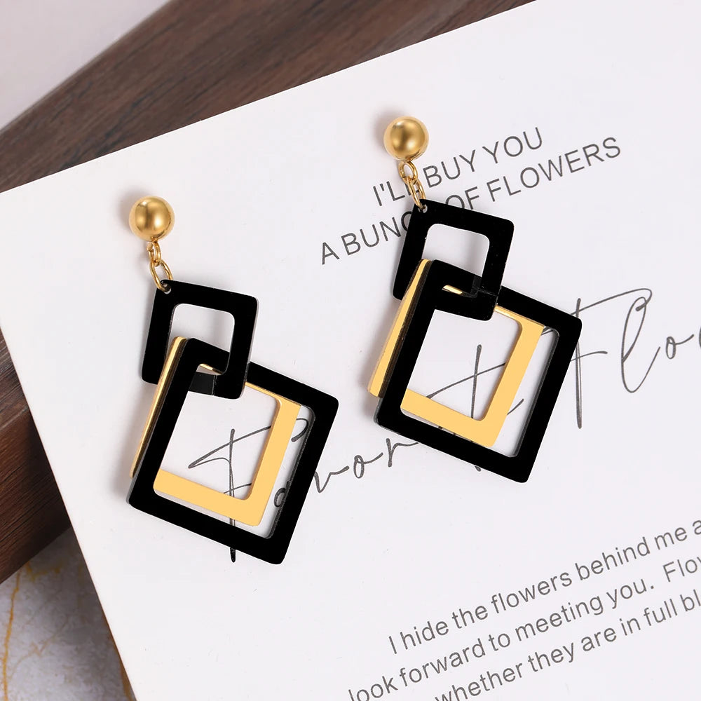 Hollow Square Earring