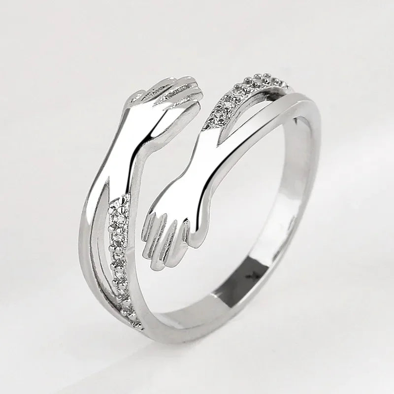 Hug Couple Adjustable Ring