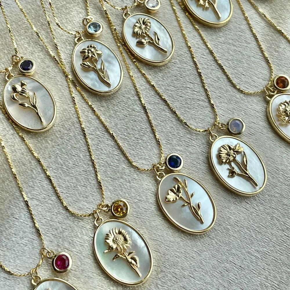 White Shell Flower Necklaces