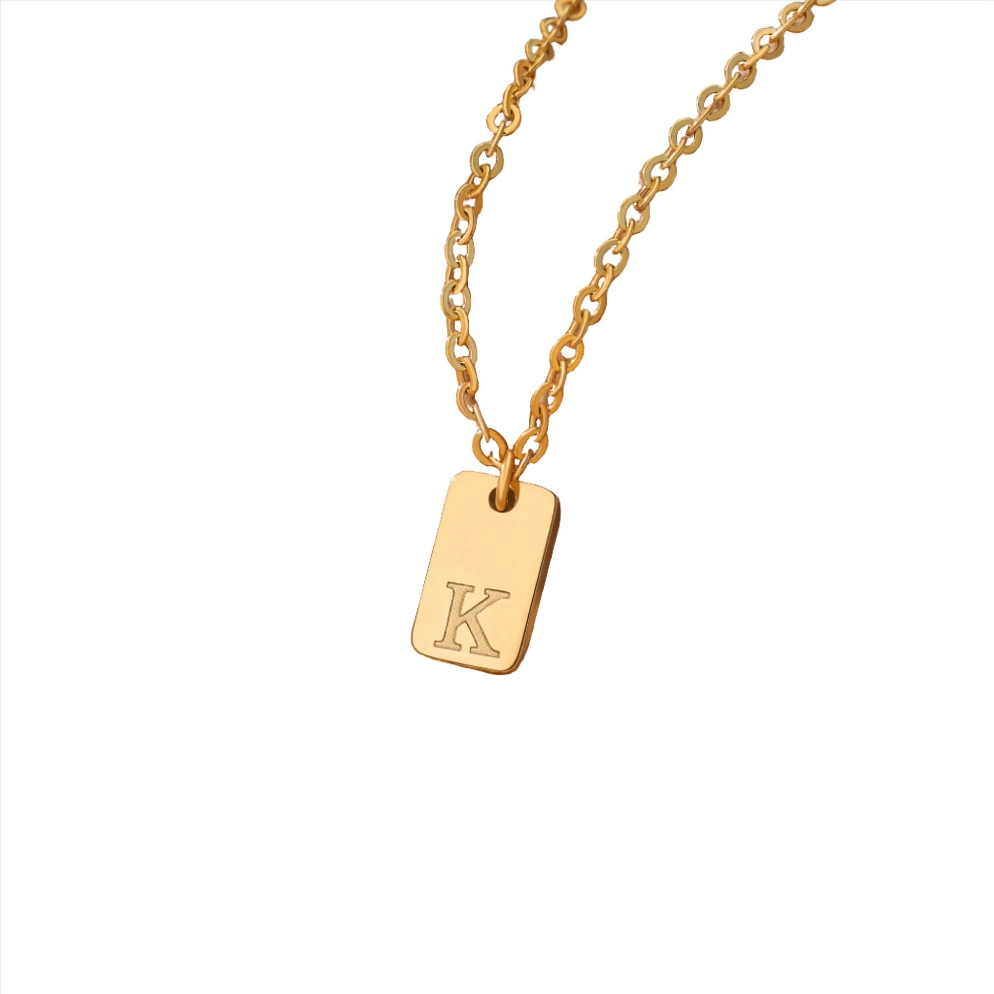 Engraved Initial Letter Necklaces