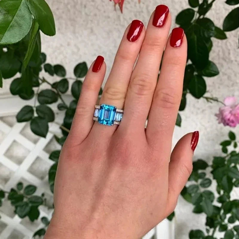 Blue Zircon Opening Ring