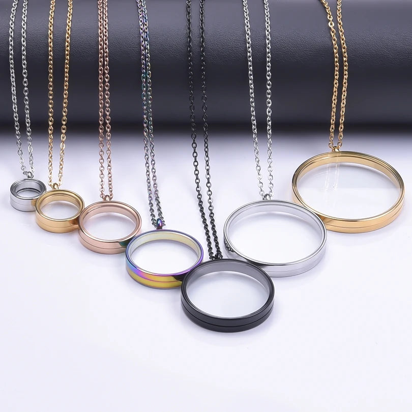 Round Glass Coin Necklace