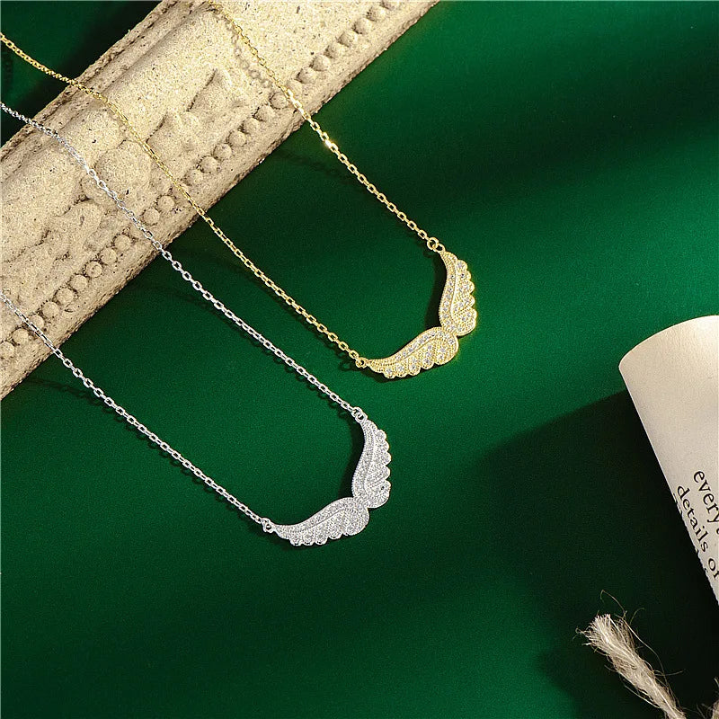 Zirconia Angel Wings Necklace