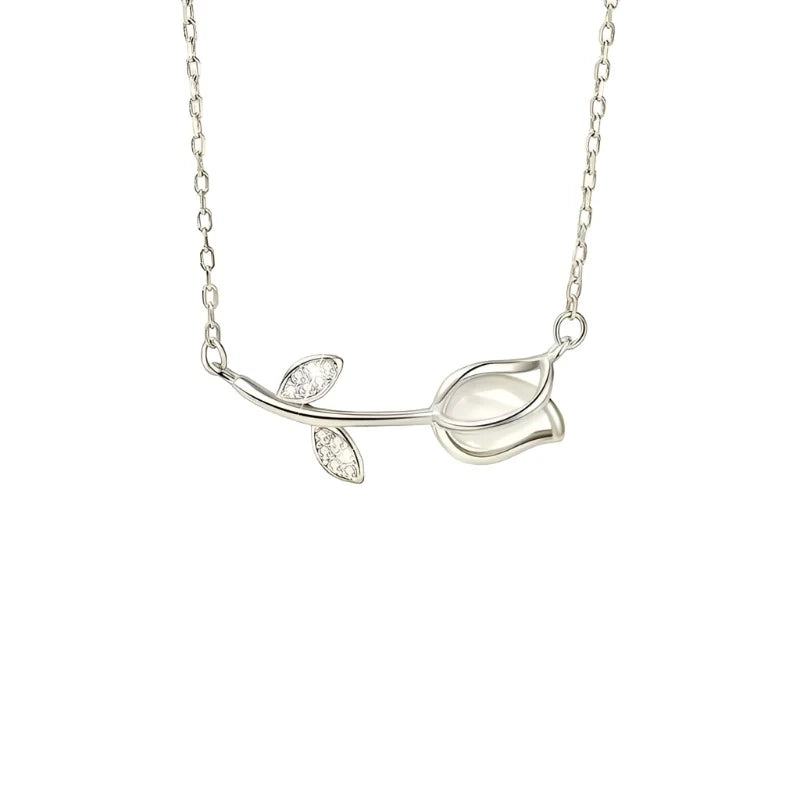 Korean Rose Tulip Flower Necklace
