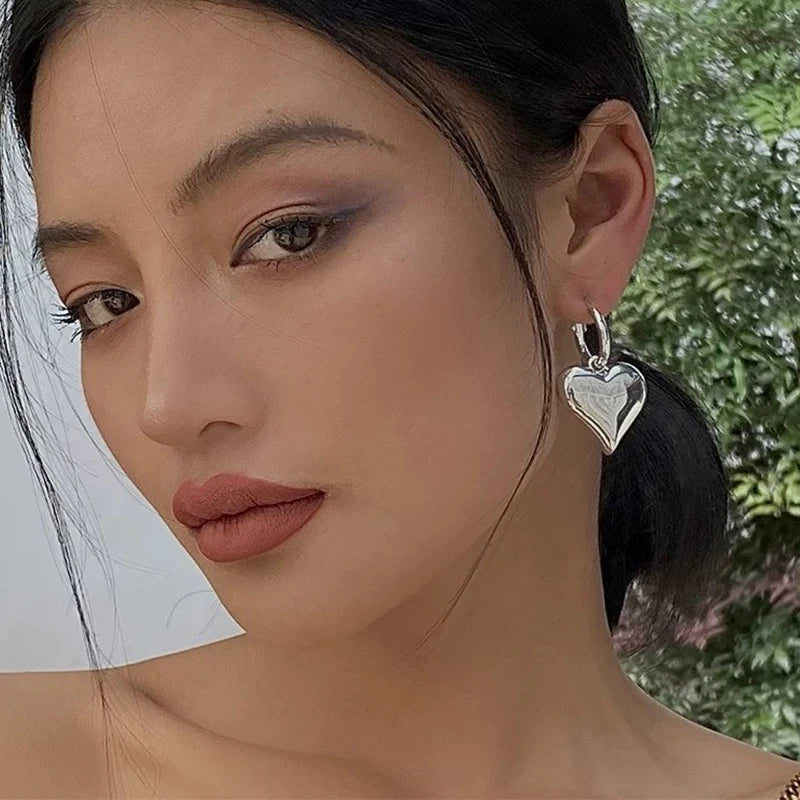 Chic Heart Huggie Hoop Earrings