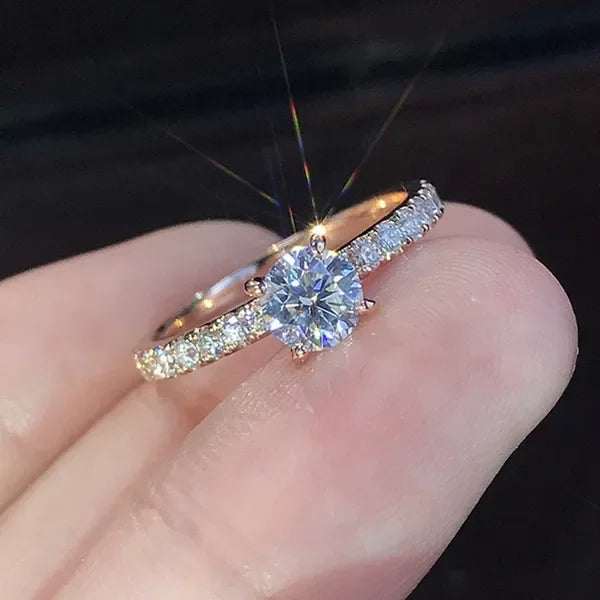 Shiny Crystal Simplicity Ring