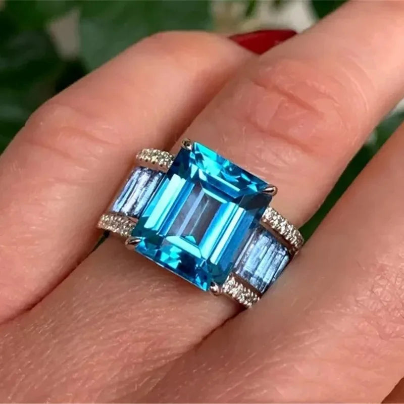 Blue Zircon Opening Ring