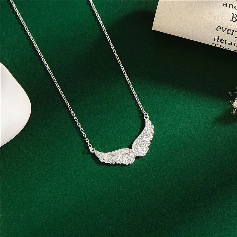 Zirconia Angel Wings Necklace