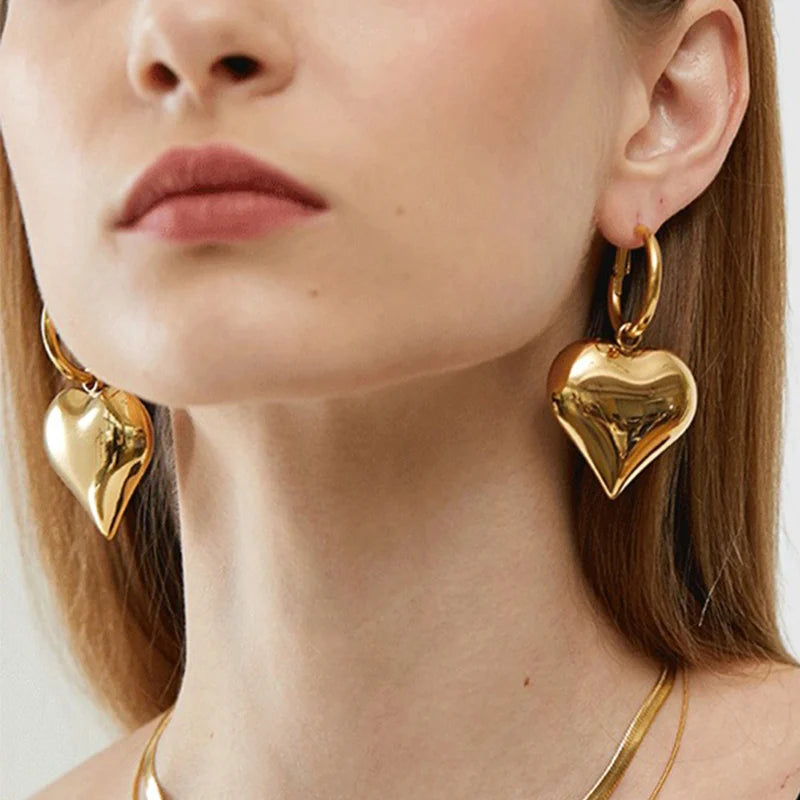 Chic Heart Huggie Hoop Earrings