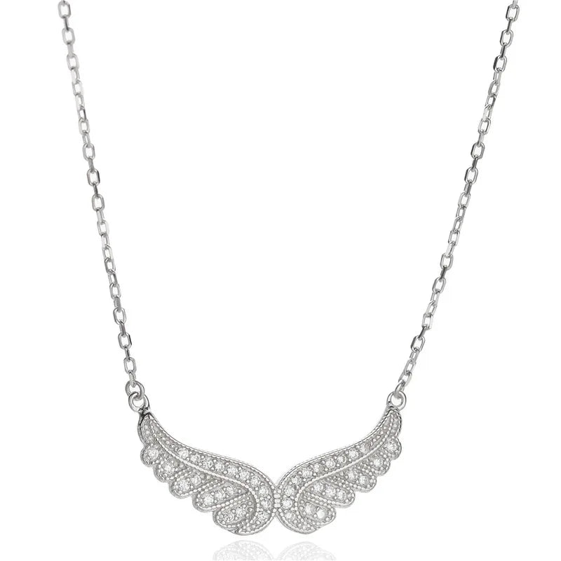 Zirconia Angel Wings Necklace
