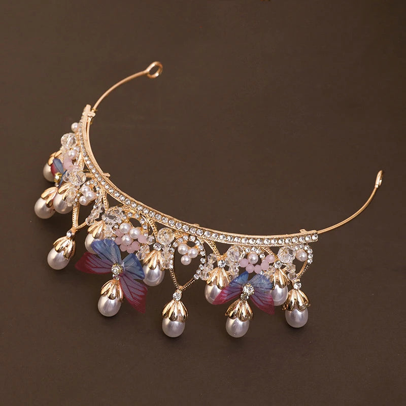 New Royal Pearl Rhinestone Tiara