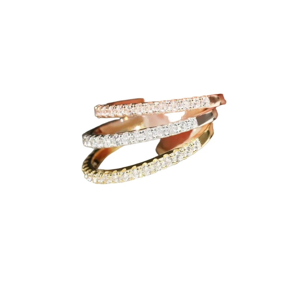 Inlaid Half Eternity Stacktable Ring