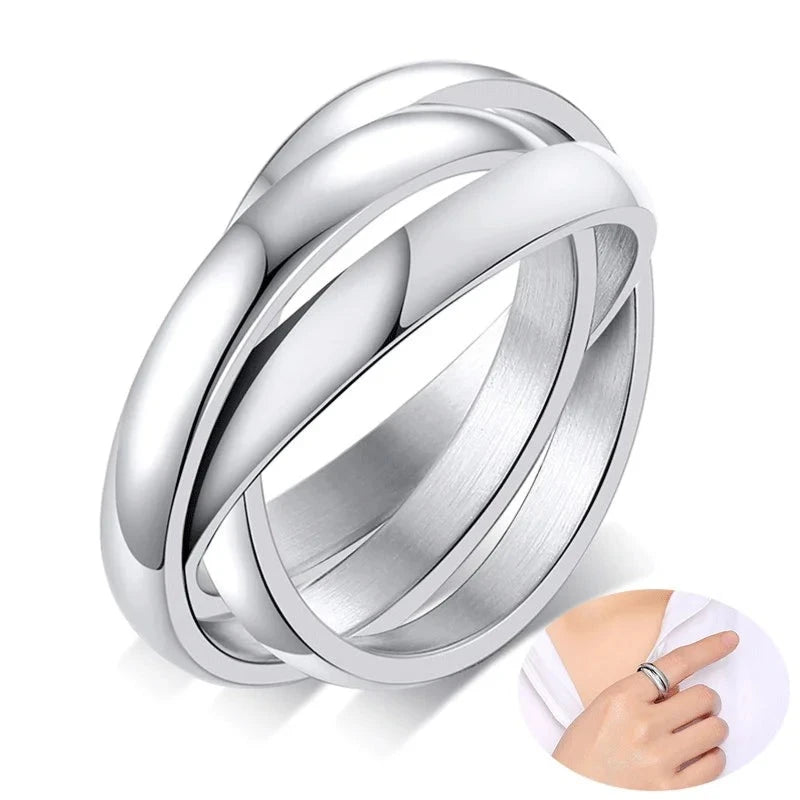 Triple Interlocked Engagement Rings