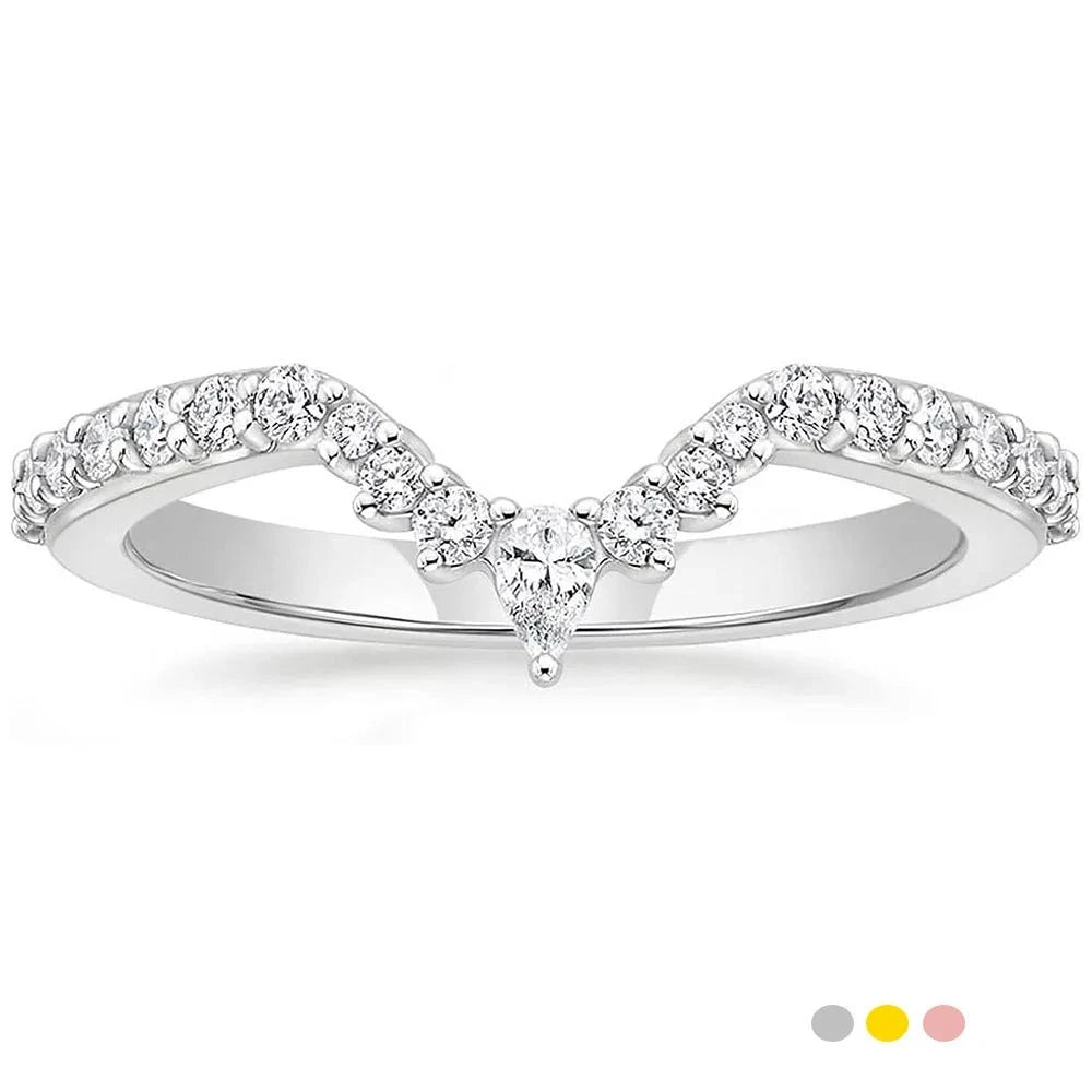 Half Enternity Curved Engagement Rings