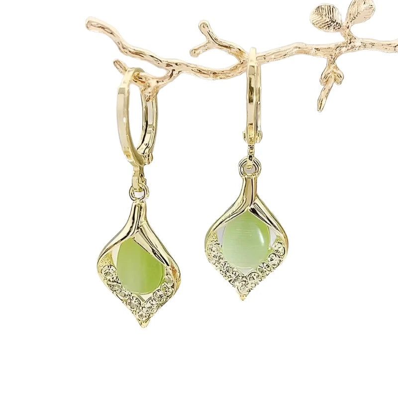 Drop Stone Dangle Earrings