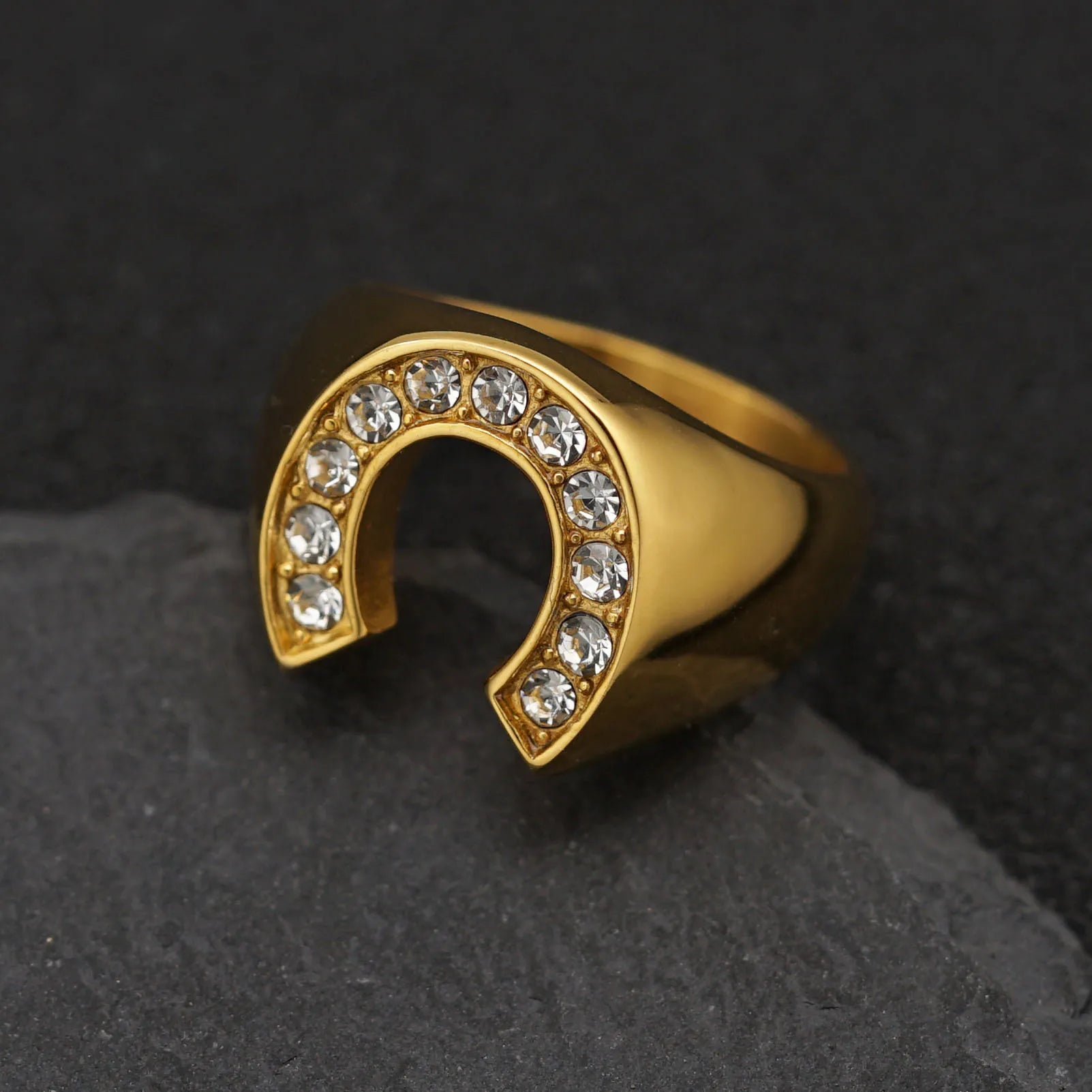 Gold Color Horseshoe Ring