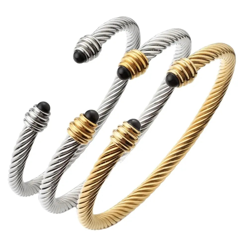 Gemstone Inlaid Bracelet