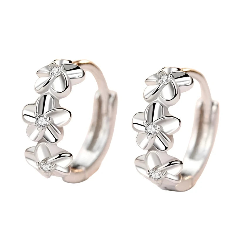 Silver Flower Stud Earrings