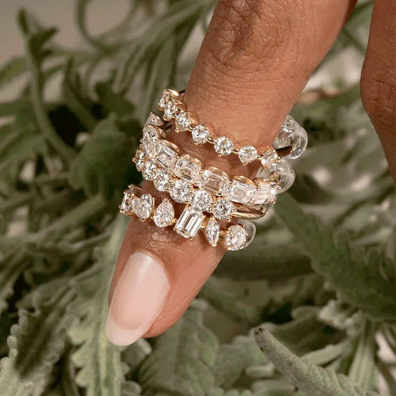 Shiny Crystal Party Rings