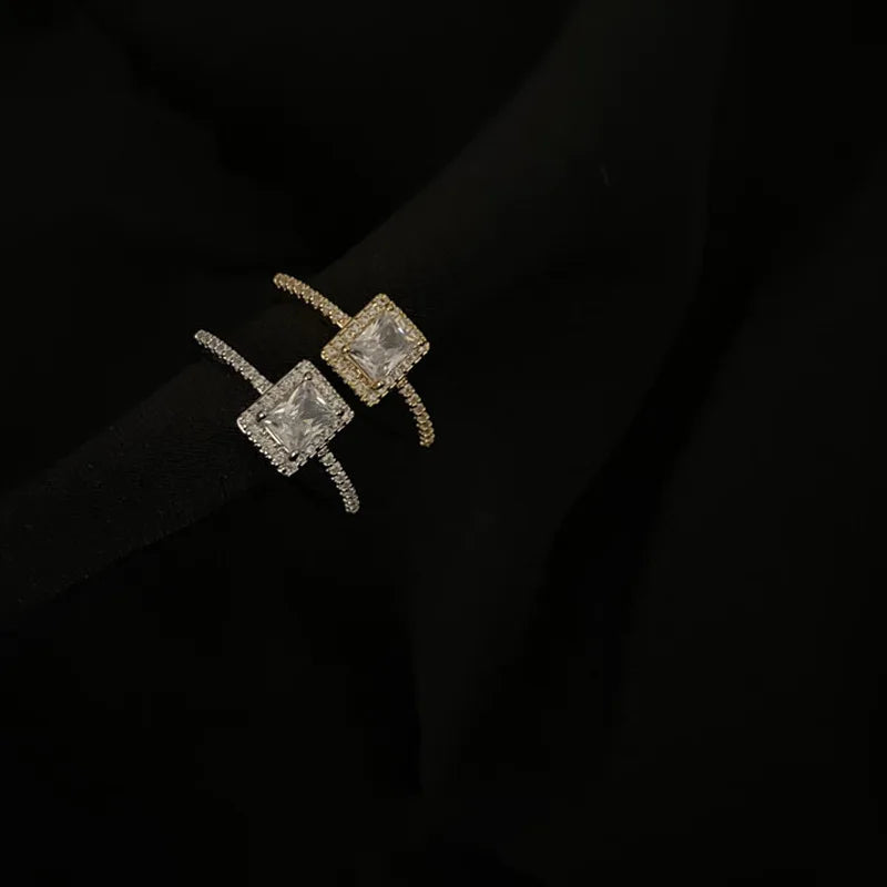 Square Lucky Engagement Ring
