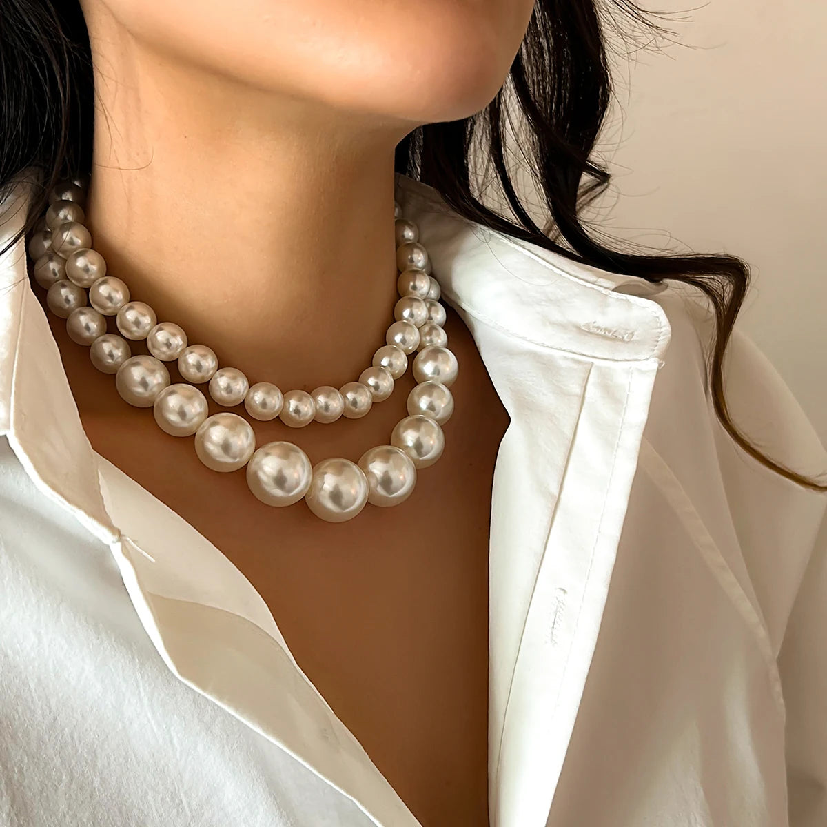 Statement Pearl Choker Necklace