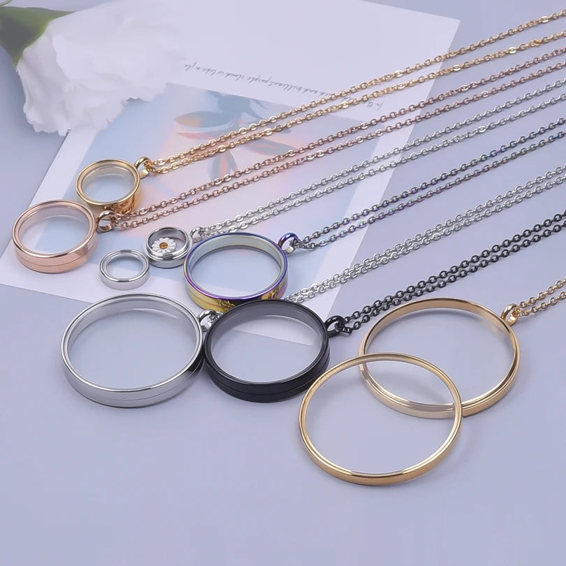 Round Glass Coin Necklace
