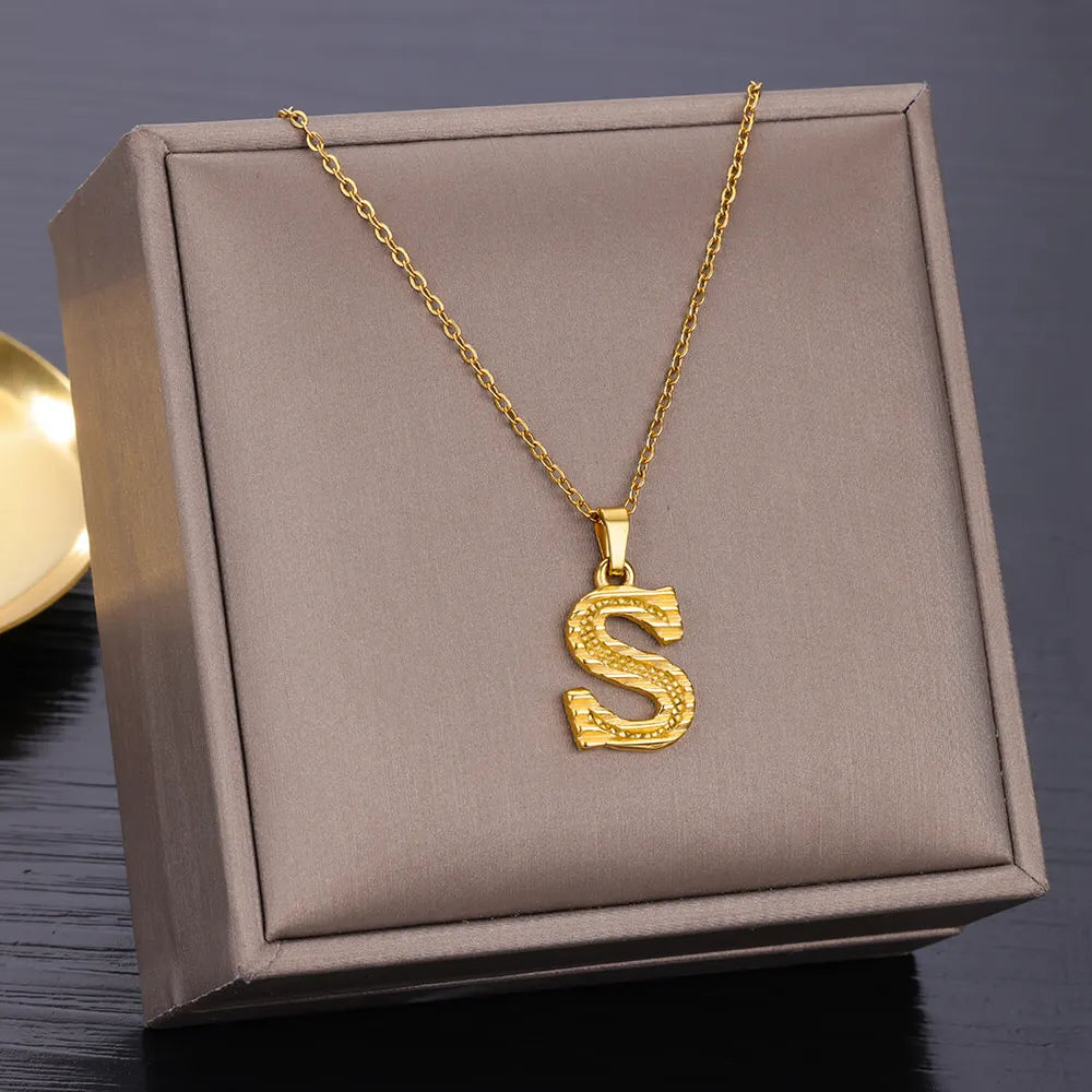 Gold Color Letter Necklace