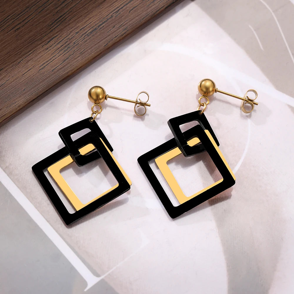 Hollow Square Earring