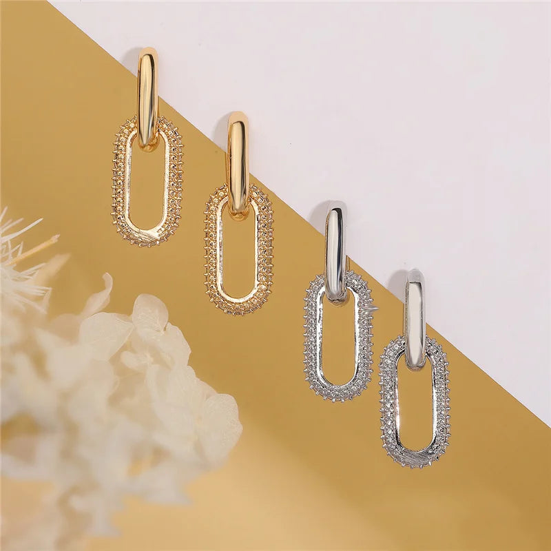 Double Loop Drop Earrings
