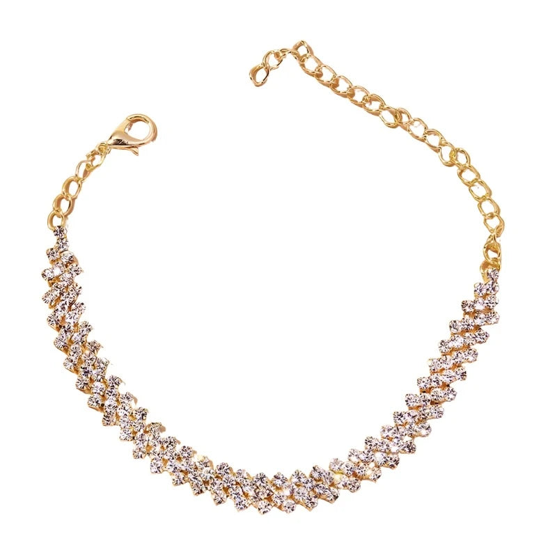 Shining Cubic Zirconia Chain Anklets